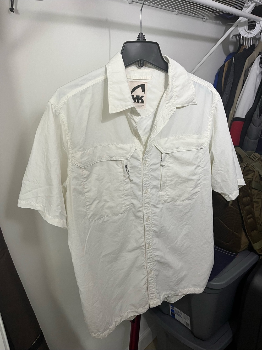 Mountain Khaki White Short-Sleeve Button Down Shirt